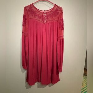 Blue Rain Rich Burgundy flowy Dress